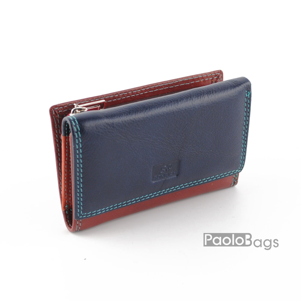 Дамско портмоне от естествена кожа цветно 27085