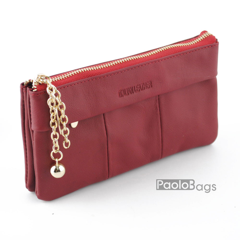 Дамско портмоне с цип от естествена кожа меко 27264
