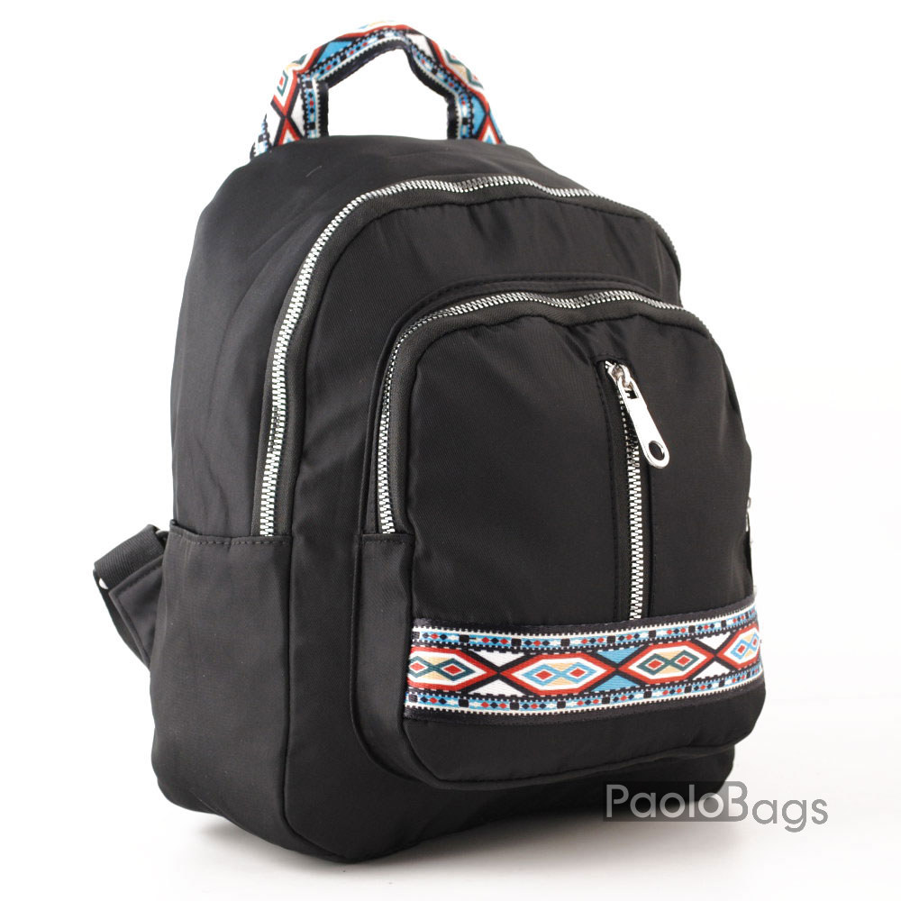Евтина дамска раница от плат с етно мотив модел номер 30123