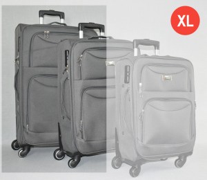 Сив платнен куфар голям
