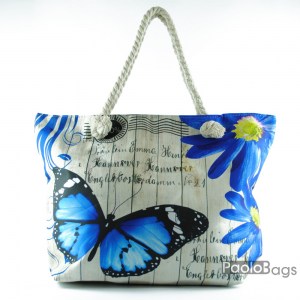 Голяма плажна чанта модел 20080 с пеперуда