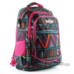 Розова евтина ученическа раница в пастелни цветове
