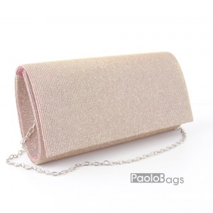 Дамска чанта тип клъч плик вечерна официална пепел от рози