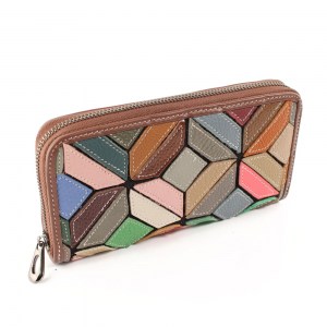 Луксозно дамско портмоне от естествена голямо цветно 32983-10