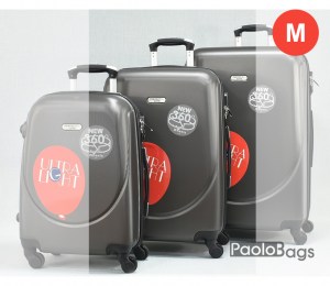 Куфар с колелца ПВЦ PVC ABS графит среден 31195