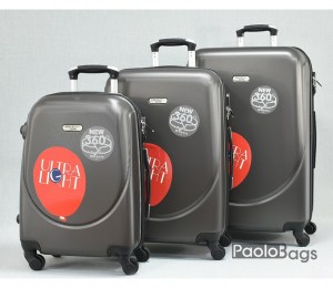 Куфар с колелца ПВЦ PVC ABS графит комплект 31193